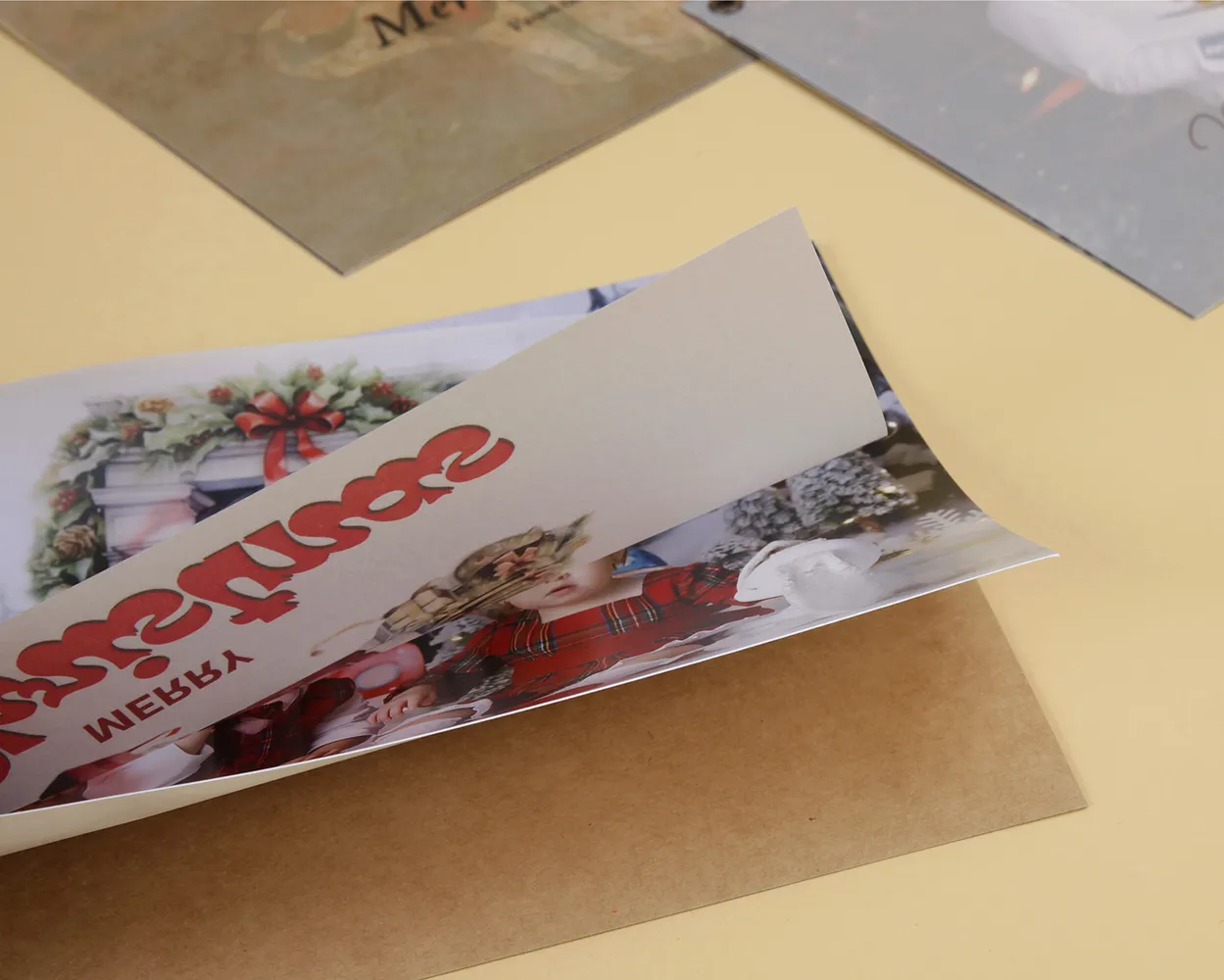 Christmas Card papel vegetal+foto+kraft