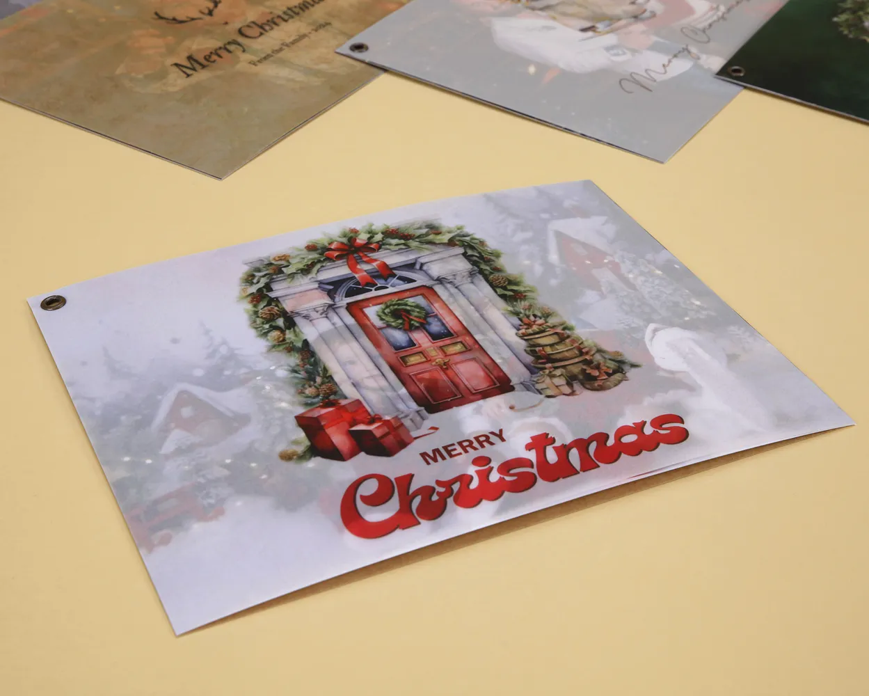 Christmas Card papel vegetal+foto+kraft